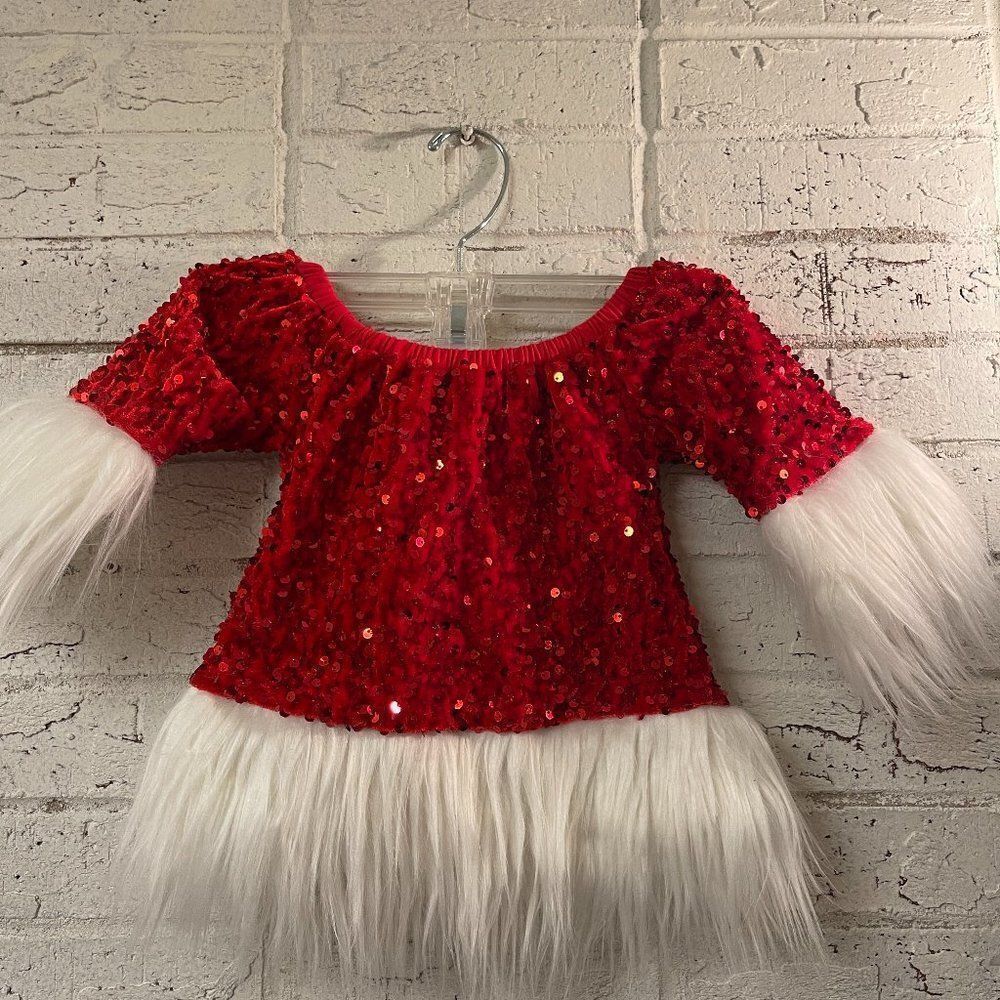Mia Belle Girls Red Sequin Christmas Dress XS NWT